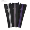 Aiguilles pour hommes couleurs mode pantalons de survêtement papillon brodé bande latérale cordon de serrage haut 240308