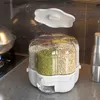 Frascos de alimentos caixa rotativa cozinha armazenamento arroz alimentos cereal tanque selado recipiente grande dispensador 360 barris de grãos l0310