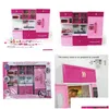 Cozinhas brincam comida crianças grandes crianças /27s cozinha com som e luz meninas fingir cozinhar brinquedo conjunto rosa simation armário presente dhm0c