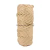 Cat Toys 4/6mm 50m Scratching Post Tree Toy Natural Jute Rope Twine Twined Cord Rame String Diy Craft Handmade Decor Drop Delivery DHXMR