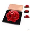 Cadeaukaarten Opvouwbare Rose Ring Box Voor Vrouwen Romantisch Voorstellen Creatieve Sieraden Opbergdoos Kleine Gift Drop Levering Speelgoed Geschenken Geschenken Dhjvr