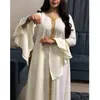 Ethnic Clothing Dubai Kaftan Abaya Ruffle Long Dress Elegant Party Evening Muslim Women Maxi Robe Gown Middle East Malaysia Turkish Ramadan