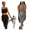 Women'S Two Piece Pants Womens Two Piece Pants Loungewear Women Sets Ribbed Crop Tank Top Legging Prices Set Spring Summer Drop Deliv Dh5Ue