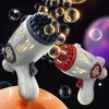 Play Water Fun 1pc Bubble Guns for Toddlers 32Hole Light Up Bubble Maker for Kids Bubble Blower for Bubble Summer Outdoor Toys Birthday Party Favor Gift