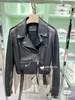 Pra2024 Spring/Summer New Women's leather jacket motorcycle jacket Black leather jacket Birthday Gift Valentine's Day Gift