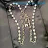 2024 Sieraden Ontwerper Merk Hanger Kettingen Niche Overdrijft Persoonlijkheid Slot Hoofd Parel Dames Gevoel voor Mode Ol Dubbellaags Sleutelbeenketting