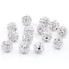 Crystal 100st/Lot 10mm White Micro Pave CZ Disco Ball Crystal Bead Armband Rhinestone Halsbandsmycken pärlor. Släppleveranssmycken DHVJ2