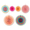 Decoratieve Bloemen 6 stks/set Kleurrijke Wiel Tissuepapier Fans Ballen Lantaarns Voor Ambachtelijke Verjaardag Bruiloft Babyshower Bar Favor Decor Wh