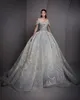 Splendido abito da sposa da donna A Line con spalle scoperte Abiti da sposa senza maniche Paillettes Appliques Abito da treno su misura Abiti da sposa YD