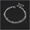 Bracelets de cheville Mode 925 Sterling Sier Cheville Bracelet Élégant Twisted Weave Chaîne Pour Femmes Bijoux Fille Giftanklets Drop Livraison Dh3Ex