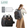 Land mommy sacos de fraldas mochila múmia grande capacidade sacos de fraldas de viagem multi-função sacos de maternidade com bolso para chupeta