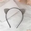 Hair Accessories New Net Red Sequin Cats Ear Hairband Korean Shampoo Hairpin Boutique Hair Accessories Drop Delivery Baby, Kids Matern Dhvqe