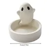 Ljushållare Ghost Tealight Holder iögonfallande keramiska te-ljus bärbar ljusstake för skåp soffbord