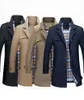 Trench da uomo Autunno Inverno Moda Misto cotone Cappotto da lavoro casual Cappotti sportivi da uomo Bello trench lungo solido Capispalla sottile Giacca a vento da uomo M-4XL