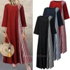 Vêtements ethniques Femmes Musulman Mode Robe Lin Abaya Arabe Turc Kaftan Plaid Maxi Yukata Islamique Traditionnel Kimono Robe Lâche