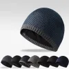 Bonnets tricotés chauds d'hiver pour hommes, chapeaux coupe-vent de Sport de plein air, doux, randonnée, cyclisme, casquettes de crâne