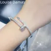 LouiseDamas18k – bracelet en or pour femmes et hommes, bracelets de styliste d'ongles, plein de diamants, étoile du ciel, Version large et étroite, Couple