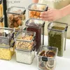 Matburkar Canisters Matförvaringsbehållare Set Plastic Kitchen Noodle Box Multigrain Storage Tank Sealed Burs Arrangörer Lagring Hushållsartiklar L240308