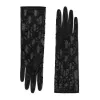 Black Tulle Gloves For Women Designer Ladies Letters Print Embroidered Lace Driving Five Fingers Gloves Fashion Thin Party Gloves 2 Size