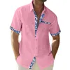 Hommes chemises décontractées Patchwork chemise pour hommes vacances d'été boutonné Bowling classique tout-Match manches courtes plage grande taille