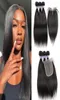 Human hair bundles with closure 200gset straight body wave Jerry curly Brazilian hair extension 44 closure with T part lace8699031