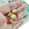 Colored Natural Tiger Eyes Stone Middle Ages Open Ring for Women Crowd Design Vintage Unique Metal Light Luxury High end Charm