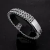 Pulseira masculina de aço inoxidável corrente punk acessórios de motocicleta charme pulseiras fecho magnético moda jóias presentes namorado 240226