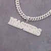 Nom personnalisé Iced Out Hip Hop Sier VVS Round Moisanite Men Gift Bijoux Collier Collier