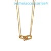2024 Jewelry Designer Brand Pendant Necklaces Ring Semi Diamond Female Horseshoe Buckle Double Layer Collarbone Chain Star Internet Celebrity Same Model