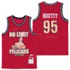 Men Moive O Limit Master P 95 Boutit Basketball Jersey Swingman Vintage Breatable Pure Cotton Pullover Team Color Red Retro Sports عالية الجودة