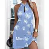 Vestido estampado halter sin mangas de verano Ropa de mujer