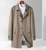 Inghilterra Trench da uomo Primavera Autunno Moda Giacca a vento Cappotto da lavoro casual Cappotti da uomo Trench lungo bello Capispalla antivento Giacca a vento da uomo 4XL