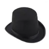 Berets 1/2st Tall Black Top Hat iögonfallande lämplig för alla åldrar kostym prop steampunk entusiaster rekvisita vintage stil