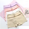 Women'S Panties Womens Panties Ice Silk Safety Shorts Women Boxer Briefs Thin Breathable No-Curling Underpants High Waist Boyshorts F Dh4Fi