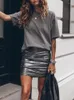 Röcke 2024 Casual Sommer Herbst Frauen Bleistift Rock Sexy Dünne Mini Hohe Taille Falten Elegante Dame Büro Schlank Hüfte Wrap kurze