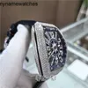 Zwitsers horloge Franck Muller horloges automatische certificaatdoos Frank V45 blauwe jacht heren mechanisch met diamanten inleg aan de achterkant