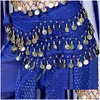 Abbigliamento scenico Tailandia/India/Costumi di pancia araba Paillettes Cintura da ballo con nappa Y Gonna da ballerina per donna Sciarpa all'anca Spettacolo Consegna di goccia Dhmrg