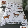 Set di biancheria da letto Beddingoutlet Animali Piumino Er Set King Copriletto equestre Inghilterra Tradizione Equitazione Biancheria da letto Sport Biancheria da letto 20 Dh8Of