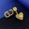 Classique, or 18 carats, luxe, boucles d'oreilles de créateur pour femmes, parsemées de zircon, lettres, cœurs, boucles d'oreilles en perles, breloque, élégant, or/argent, 2 couleurs, haute qualité, livraison gratuite