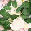 Flores decorativas grinaldas flores decorativas grinaldas 200pcs bk rosa folhas vegetação artificial flor falsa para buquês de casamento diy dhfmy