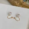 Studörhängen kvinnors naturliga pärla 14k guldpläterad avtagbar unik originaldesign Två sätt att bära enkelt snyggt
