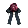 Pins Brooches Designer Retro Rose Pearl Flower Black Bow Tie Blouse Collar Pin Clothing Boutonniere 6 Colors Fashion Accessories Wo Dh0Bs