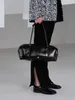 Женская винтажная сумка Boston из искусственной кожи с подушкой и подушкой, большая вместительность, простые черные квадратные сумки для девочек 240226