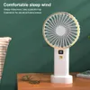 المعجبين Electric USB Mini Fan Charging محمولة Digital Digital Display Lazy Travel Travel Shopparing Care Home Car Coolerh240308