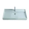 895mm Rectangular Bathroom Solid Surface Stone Counter Top Vessel Sink Fashionable Cloakroom Stone Vanity Wash Basin RS3807