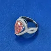 9CT Choucong Original Drop Ship Wedding Rings Sparkling Luxury Jewelry Real 100% 925 Sterling Silver Water Drop Pink moissanite Diamond Party Women Bridal Ring Gift