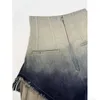 ontwerper New23ss niche trendy merk hoge taille gradiënt gelaagde hoge elastische denim shorts voor dames met hoog getailleerde ontwerp pittige meisjesbroek G7WU