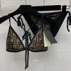 Bikini-Set, modische Damen-Badebekleidung, sexy Bikini, Nylon, schnell trocknend, BH-Shorts, zweiteiliges Set, Luxus-Designer-Badeanzug für Damen, F-Jacquard-Bikini-Anzug