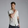 Męskie koszule T-koszulki Koszulka Koszulka Krótkie rękodzieło T-shirt Slim Fit Elastic Szybkie suszenie sport Top Men Ubranie