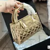 24K Womens Shimmer Patent Leather Top Handle Clutch Bags Gold Metal Hardware Matelasse Chain Crossbody Handbags Turn Lock Card Holder Purse 20X14CM 5 Colors